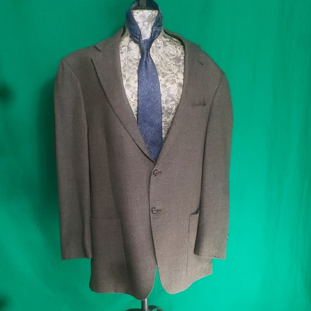 Hart Schaffner Marx for Dillards Brown Tweed Sport Coat 48L - Picture 3 of 12